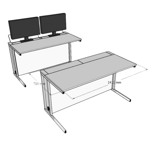 Kombinovaný stôl s vysúvacími monitormi 5