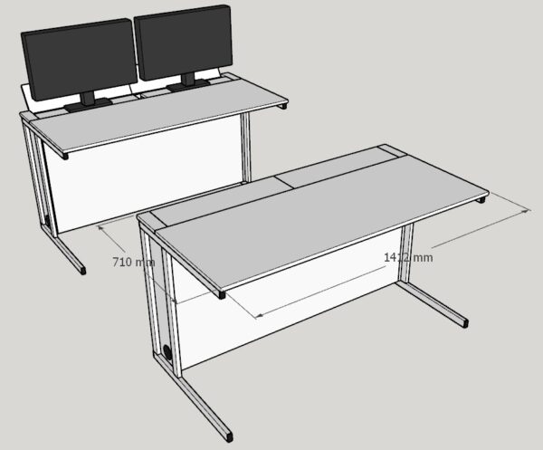 Kombinovaný stôl s vysúvacími monitormi 6